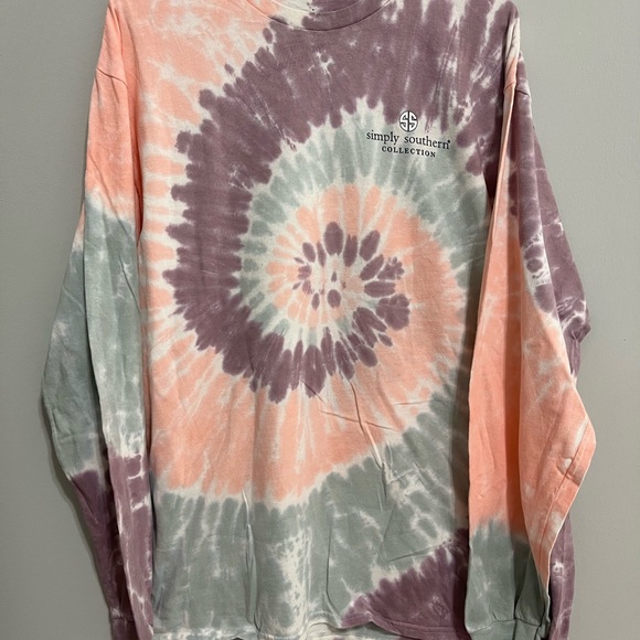 Simply Southern Fur Mom Tie Dye Long Sleeve Tee Shirt - Large - Picture 3 of 6